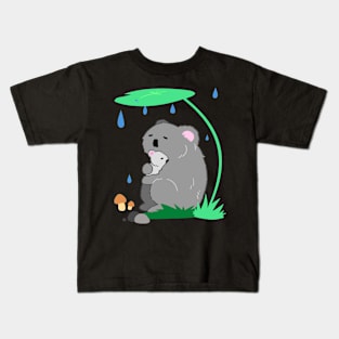 Resting koalas in rainy day Kids T-Shirt